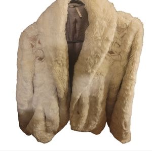 Free People White Faux Fur Coat